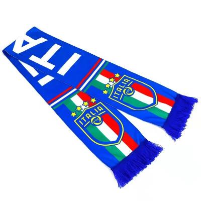 China 2022 Hotel and Resort Qatar World Cup Polyester Italy Soccer Fan Scarf Football Fan Scarf for sale