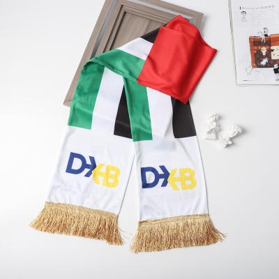 China 2022 Hotel and Resort Qatar World Cup Polyester The United Arab Emirates Soccer Fan Scarf Different Country Football Fan Scarf for sale