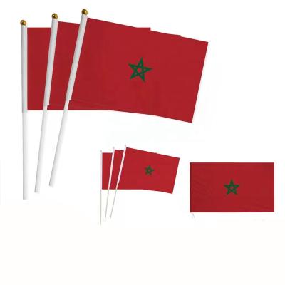 China 2022 World Cup Qatar Hand Held Hand Flag Morocco Automotive Indoor Outdoor Football Qatar Flag for sale