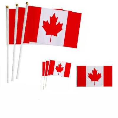 China 2022 World Cup Qatar Flag Hand Held Automotive Indoor Outdoor Polyester Canada Flag for sale