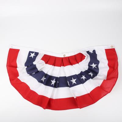 China Hot Sale USA Fan Flag Automotive USA Pleated Bunting For Decoration Arch Round Half Flag Banner for sale