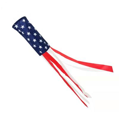 China Hotel and Resort American Patriotic Windsock High Quality Outdoor Hanging 40 Inch USA Stars and Stripes Flag Windsock for 4th of July Decoration for sale