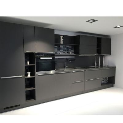 China Commercial Solid Wood Design Black Kitchen Cabinets Hotel Caniets Cupboards Modern Furniture Sideboard Cupboards For Kitchen Furniture for sale