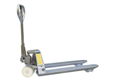 China Stainless Steel Hand Pallet Truck 2500kg Comfortable Handle For Warehouse for sale