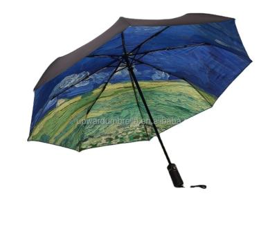 China New Minimalist Custom Made Umbrella Umbrella For Girls 3 Times Foldable Automatic Luxury Automatic Umbrella for sale