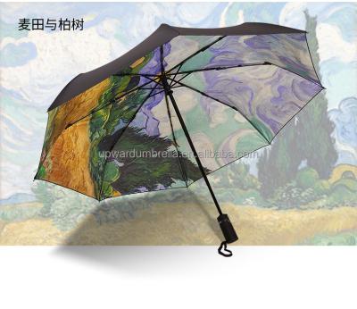 China Minimalist Automatic fold umbrella portable uv umbrella auto custom umbrella 3 folding for sale