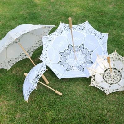 China Hot Selling Minimalist Wedding Lace Umbrella Umbrella Korean Fabric Fashion Umbrella for sale