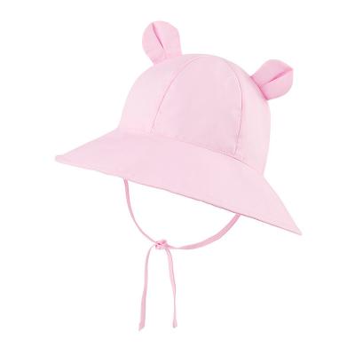 China Cute Character Ear Kids Summer Beach Sun Fisherman Hat Cotton Kids Bucket Hat Covers Sun Hat for sale