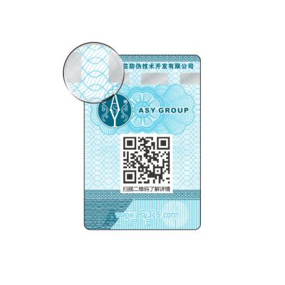 China Custom Anti Counterfeit Anti Counterfeit Holographic Anti Counterfeit Security Label High Security Foil Holographic Anti Cold Label for sale