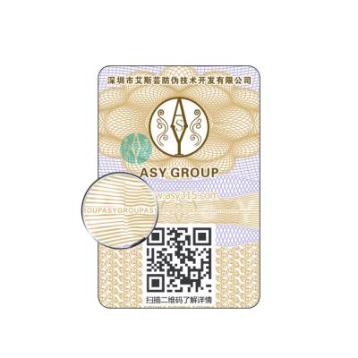 China Anti-Counterfeit To Question Code Color Print Qr Code Label Waterproof Paper Sticker For Food for sale