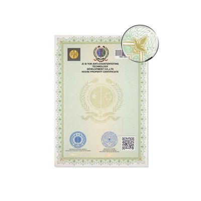 China Anti-fake Hologram Tape Security Anti-Counterfeit Line Certificate Tickets Jewelry Paper Certificate for sale