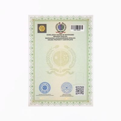 China Professional Custom Anti-counterfeiting Anti-fake Diplomas Security Certificate Voucher Printing for sale