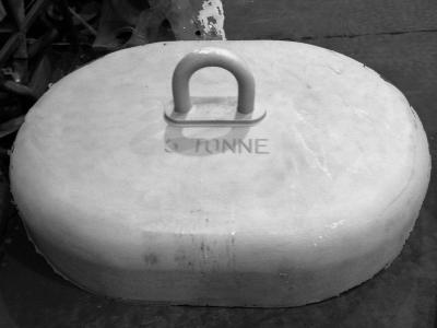 China China Foundry Direct supply 3 tons Iron Cast Standard Sinker Weights With a Concave Base for sale