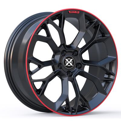 China Mercedes modified Matt black red lip batch order aluminum wheel rim colour rims for G350 G500 G55 G63 for sale