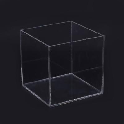 China Show Custom Large Clear Solid Mirror Baseball Showcase Display Storage Box Acrylic Cube For Sale for sale