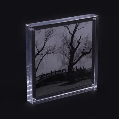 China Custom Clear Acrylic Double Sided Picture Frame Oblique Angle Photo Blocks Tree Poster Take Pictures Small for sale