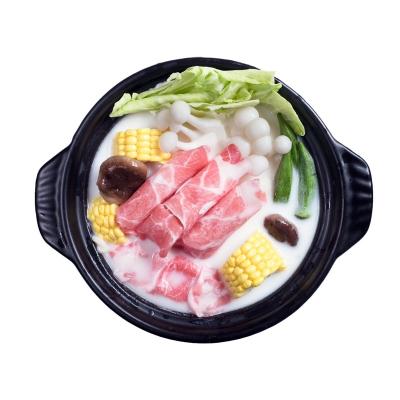 China Cooking Personal Hotpot Milk Hot Pot with Pork Slices.udon noodles.fish Ball with Viscous Cheese (Hot Pot Ingredients) for sale