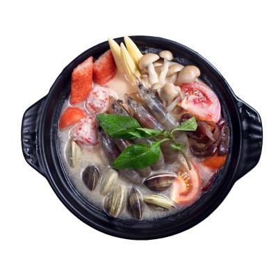 China Cooking Hotpot Personal Spicy Hot Pot with pork slices.udon noodles.fish bean curd (hot pot ingredients) for sale