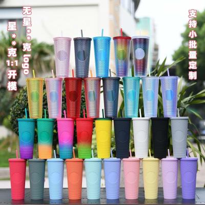 China CLASSIC Wholesale Diamond Cup Colorful Plastic Tumbler Cup With Lid And Straw for sale