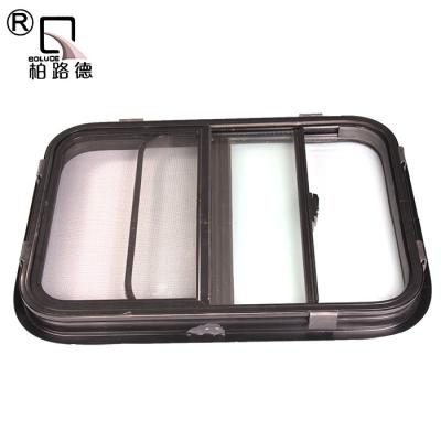 China Decorated and designed for caravan & RV Application Side Sliding Tempered Glass Window for sale