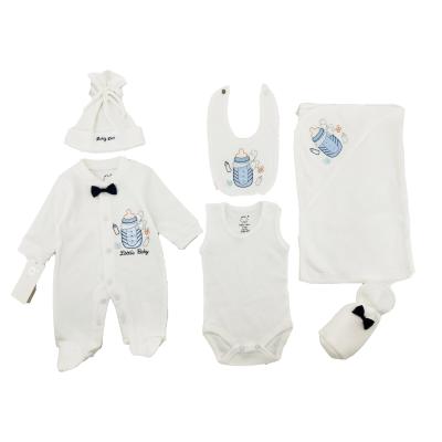 China 6 Piece Anti-Shrink Snap 100% Cotton Cute All Season Brteathable Baby Clothing Set for sale