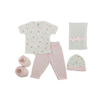 China Antibacterial Infant 4 Piece Set Cotton 90% Polyester Newborn Interlock 10% Cute Baby Clothing Set for sale