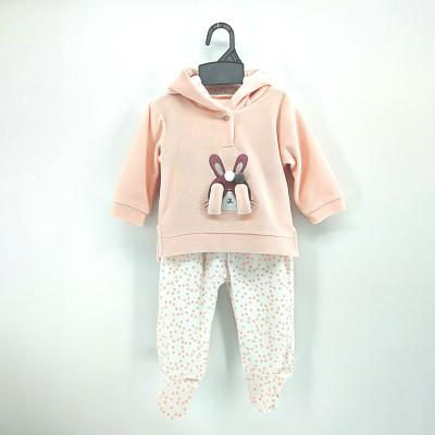 China 2021 Factory Sale Anti-Static Velvet Winter Clothes Set Cute 2 Pieces Of Cloth Set And Baby Pants for sale