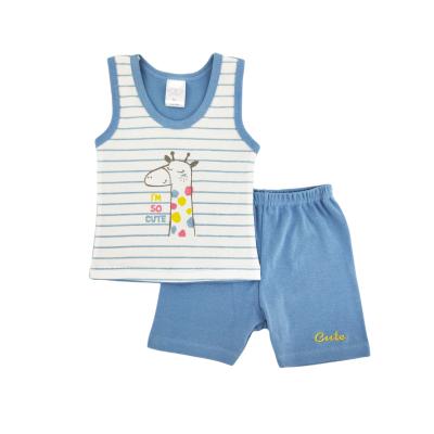 China 100% Breathable Cotton Casual Cute Animal Unisex Summer Pattern Baby Vest and Pants for sale