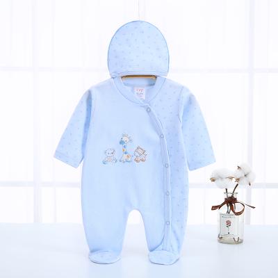 China Wholesale 2 PCS Hot Sale Baby Clothing Anti Shrink Set Newborn Baby Gift Sets With Hat And Romper for sale