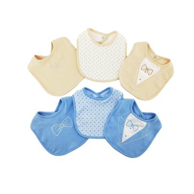 China Antibacterial 3 Pieces Pack 100% Newborn Baby Clothing Set Of 2 Color High Quality Cotton Cute Baby Bibs for sale