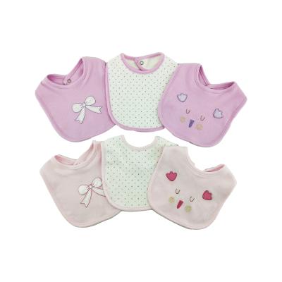 China Antibacterial 3 Pieces Pack 100% Newborn Baby Clothing Set Of 2 Color High Quality Cotton Cute Baby Bibs for sale