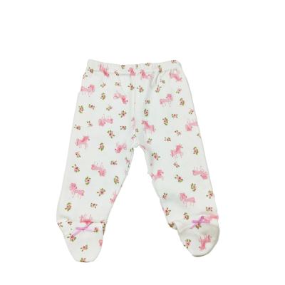 China Anti-wrinkle Baby Printed Cute Deer 100% Cotton Knitted Pattern Baby Pants for sale