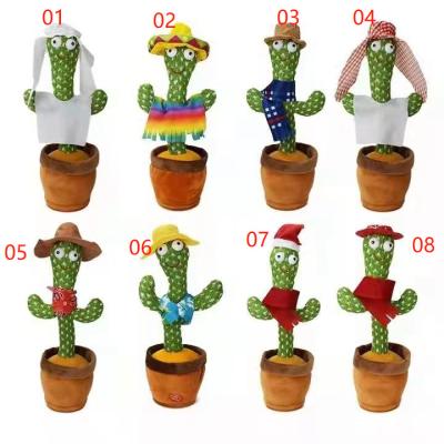 China WYST Cactus Toy Talking or USB Battery Eco-friendly Dancing Material Cacti Charging Repeating Singing Recording 120 English Songs for sale