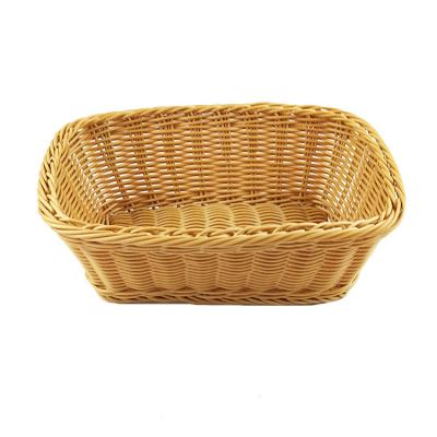 China WF0010 WIT Food Grade Kitchen Sustainable Plastic Fruit Basket Handmade Woven Stackable Tabletop Vegetables Serving Basket for sale