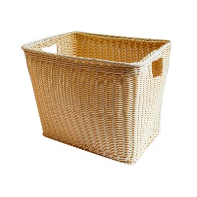 China Wholesale Viable Square Handmade Rattan Woven Puffs Hotel Basket Bath Towel Basket Puffs Laundry Basket WF008 for sale