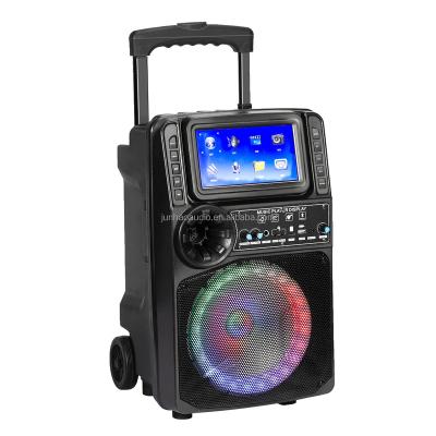 China 2021 radio newcomer 8 inch karaoke cart speaker outdoor led screen with wireless MIC for sale