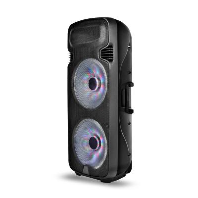 China High Power Stage Speaker 15inch Dual LED Light Wireless Speaker for sale