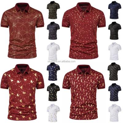 China Anti-wrinkle 100% Polyester Mens Golf T-Shirt Embroidered Logo Plain Short Sleeved Casual Polo Shirt for sale