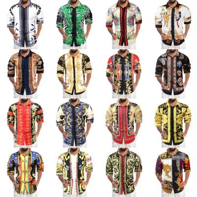 China Anti-Wrinkle Customized Silk Slim Fit Men's Long Sleeved Printed Top, Fashionable Men's Loose Shirt for sale