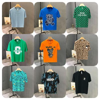 China European 2023 new anti-shrink and American casual cotton men's pure t-shirts for sale