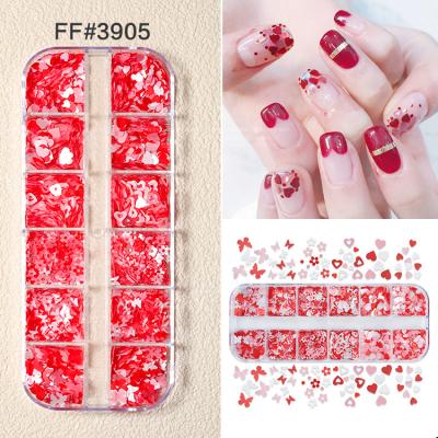 China Plastic MILAN Wholesale Nail Charms Nail Art Stickers Decoracion Polyester Sparkle Laser Heart Sequins Glitter Powder for sale