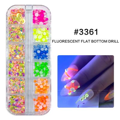 China Decorate Nail MILAN Nail Charms Decoracion Glass Crystal Stone Diamond In Bulk Nail Rhinestones Box Wholesalenail Rhinestones Set for sale