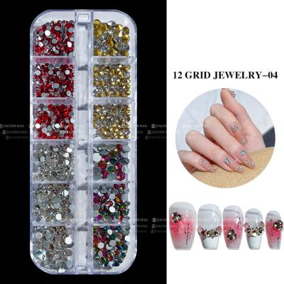 China Decorate Nail MILAN Hight Quality Multi Shape Glass Crystal Stone Decoration Design Flatback Nail Art Fancy Rhinestone Set Kit for sale