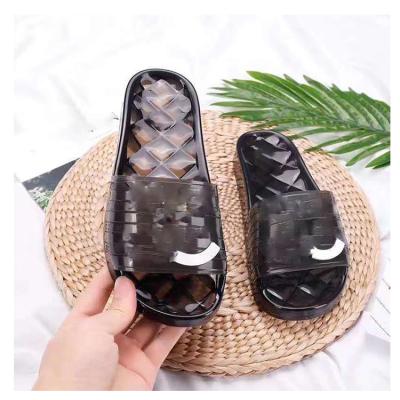 China Unisex Jelly Colorful Outdoor Comfortable Anti-skid Waterproof Transparent Slippers Fashion Trend Summer Crystal Shoes For Women for sale