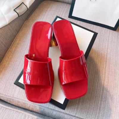 China CUSHIONING G brand designer high quality luxury logo heel slippers low freeze sandals bubble slides with box for sale