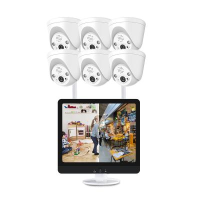 China 3MP 1296P 12.5 Monitor Dome Cctv Camera Set Cctv Kit Wireless Security Camera System for sale