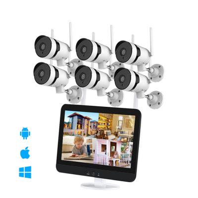 China Eseecloud App Ptz Nvr Kits 5MP 6CH 12.5 Inch Monitor Wireless CCTV Security Camera System for sale