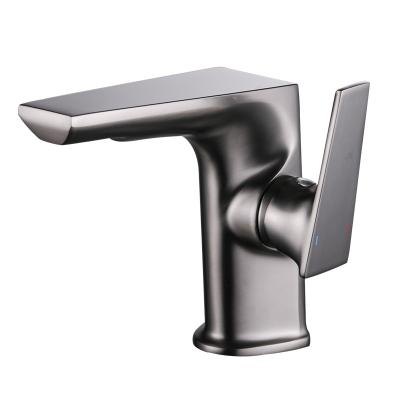 China Factory direct wholesale modern CBM full black copper hot and cold under counter basin household basin mixer for sale