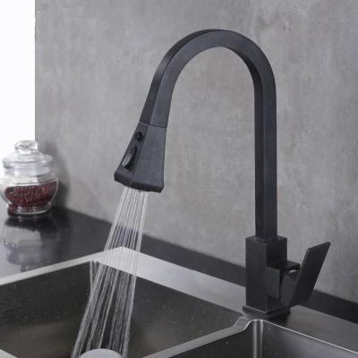 China Hot Sale Modern Modern Pull Out Kitchen Faucet Style Brass Outdoor Flexible Hose For Kitchen Faucet With Long Pull Down Spout for sale