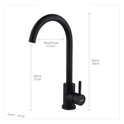 China Other 304 Kitchen Cold Faucet Single Handle Stainless Steel Only With Brushed Matte Black Finishing for sale